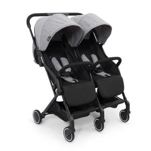 Poussette Double Buggy - BANINNI Adige - Pour Duos et Jumeaux - Gris - 0 à 36 mois - Jusquà 15Kg
