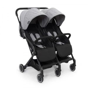 Poussette Double Buggy - BANINNI Adige - Pour Duos et Jumeaux - Gris - 0 à 36 mois - Jusqu'à 15Kg