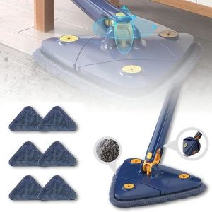 Serpillere Triangle Balai Rotatif à 360° Réglable Microfibre Balai Plafond Balai Lave Sol Pressage deau Automatique A440