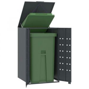 Cache Poubelle/ Rangement à roulettes pour poubelles - VIDAXL - pour bac unique anthracite CC7770197