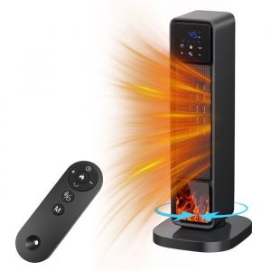 Radiateur chemin&eacute;e radiateur &eacute;lectrique 2000 W radiateur soufflant minuterie 12 h protection anti-surchauffe anti-basculement.