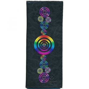 Porte ch&eacute;quier long portefeuille noir porte carte porte monnaie motif Cercle