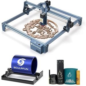 SCULPFUN S9 Machine &agrave; graver laser avec Rouleau rotatif graveur laser pr&eacute;cise &agrave; focalisation rapide et ultra-mince Machine de gravur