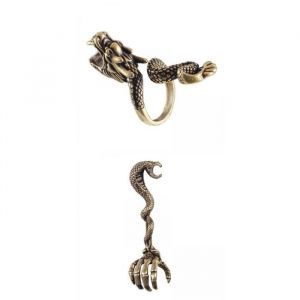 2 Pi&egrave;ces En Laiton Porte- Anneau Fumeur Clip Mains Libres