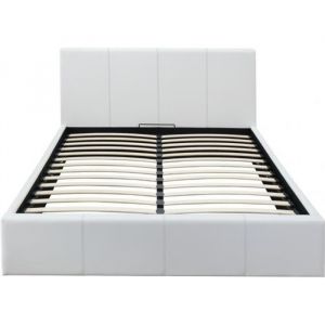 Lit coffre 2 places 140x190 cm BASTIEN simili cuir sommier inclus