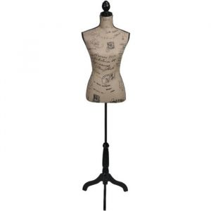 LEXLIFE Mannequin de Couture de Femme - Hauteur: 168 cm - Buste Décoratif de Femme Réglable - Marron et Noir