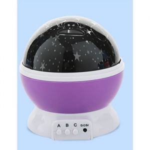 Veilleuse Enfant Etoile Projection 360° Rotation Lampe Projecteur Lumiere - Violet