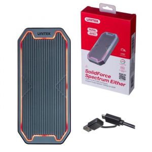 UNITEK M.2 BO&Icirc;TIER DE DISQUE SSD NVME-SATA 10 GBPS RGB  USB-C  LONGU