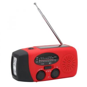 Radio portable - QIILU - Dynamo solaire - AM/FM/WB - Lampe de poche LED - Chargeur de t&eacute;l&eacute;phone