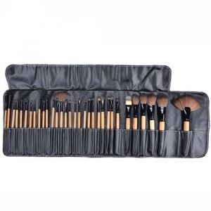 Set de pinceaux de maquillage - POPSPO - 32pcs - Manche en bois - Couleur noire - Pour tous types de peau
