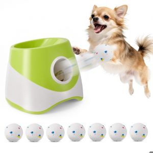 Lanceur De Balle Automatique Petit Lanceur De Balle Interactif Lanceur De Balles pour Chiens avec 10 Mini Balles De Tennis