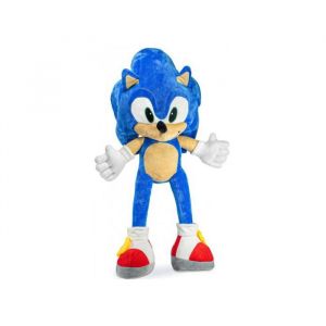 Grande Peluche Pour Sonic H&eacute;risson bleu Super Sonic 80 cm XL - Set Doudou G&eacute;ant  Enfant Dessin Anime Et 1 Carte