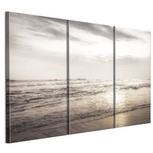 Tableau Decoration Murale - LUMASOUL - 5-2-16-0-2-2-9-3 - Minimaliste Motif - 3 parties - Marron - 120x80 cm