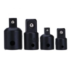 Jeu de cl&eacute;s &agrave; douille avec adaptateurs - WEKA - 4 pi&egrave;ces noir CR-V - Polyvalent et durable