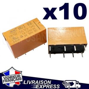 10 RELAIS HK19F-DC12V-SHG POUR CIRCUIT IMPRIMÉ 2RT BOBINE 12V RELAY 8 PIN