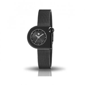 Montre Femme LIP Mach 2000 Mini Square - Acier Noir - Bracelet Milanais - Etancheit&eacute; 3 ATM