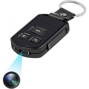 Mini Camera Espion Camera Cachee Keychain 1080P HD Porte Cl&eacute;s Cam&eacute;ra Surveillance avec Vision Nocturne et Detecteur de Mouvement