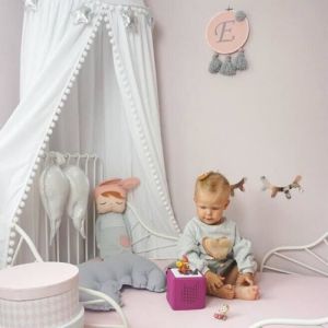 Baldaquin Ciel De Lit Moustiquaire suspendue bébé Jeux Tente Rideaux suspendue Décoration Chambre hauteur 240cm