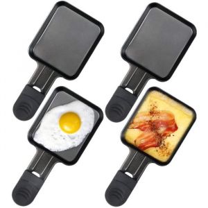 Coupelle Raclette Po&ecirc;lon Raclette Grill Rev&ecirc;tement Antiadh&eacute;sif4 Plats18x8x1.5cmNoir (4 per set) 26