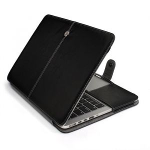 Coque MacBook Pro 13 Pouces Housse Protection modèle A1502/ A1425 avec Retina Display (2015-2012) Luxe Antichoc Étui PU Cuir