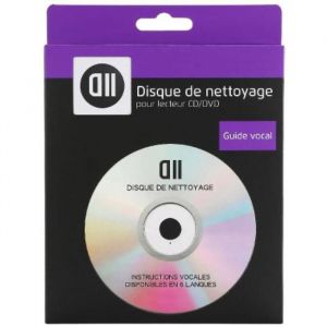 Accessoire de nettoyage - D2 - Disque de nettoyage - Compatible CD/DVD - &Eacute;limine poussi&egrave;re - Bo&icirc;te plastique