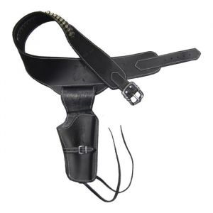 Holster droitier - AMONT - 29-1001 - Cuir de cheval grav&eacute; - Noir - 24 balles .45
