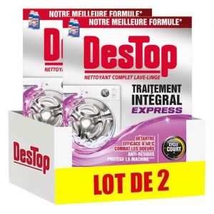 DESTOP Lot de 2 Nettoyants Lave-Linge Express Anti-Calcaire Anti-Moisissure - 2 doses