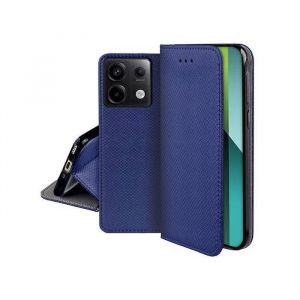 Housse etui portefeuille avec coque interieure en silicone pour Xiaomi Redmi Note 13 Pro 5G / Poco X6 5G + film ecran - BLEU MAGNET