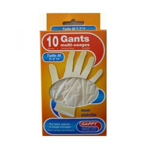 Gants - Latex - Usage unique - Taille M - Non stérile - Boîte de 10