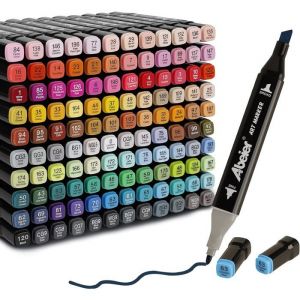 Feutre a Alcool120 Couleurs Feutre Alcool Double Pointe Permanents Marqueur KitMarqueurs de Dessin Pour Adultes Peinture