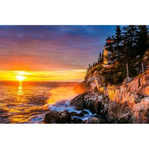 Papier Peint Photo INTISS&Eacute;-(181334)-PHARE SOLEIL-350x260 cm-7 l&eacute;s-Mural Poster G&eacute;ant XXL-Animaux-Beach Mer Oc&eacute;an Nature Jungle