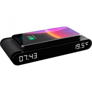 Réveil station de charge - THOMSON - Noir - Induction 15W Température Port USB-C Alim. 230V