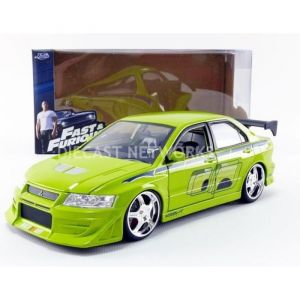 Voiture Miniature de Collection - JADA TOYS 1/24 - MITSUBISHI Lancer Evo VII - Brian Fast and Furious - Green - 99788GR