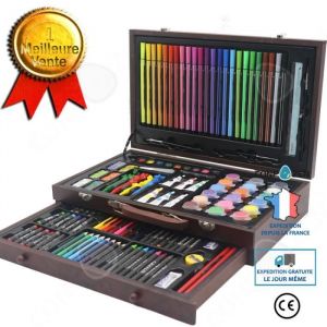 CONFO&reg; Fournitures de peinture 130 pi&egrave;ces de stylos aquarelle de papeterie pour enfants ensemble doutils de pinceau