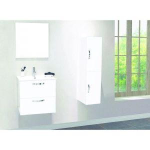 ONDEE ZEN 2 Fa&ccedil;ades de porte MIXY - pour colonne de salle de bain - 30cm - Blanc - Laqu&eacute; - Livr&eacute; en kit