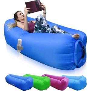 Hamac Gonflable Canapé avec Oreiller Intégré et Sac de Rangement Canap Gonflable Sofa Gonflable Portable Etanche 210T Polye[83]