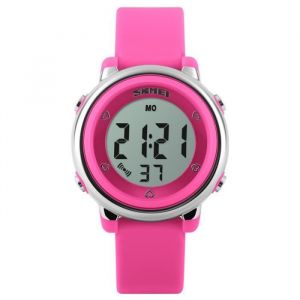 Montre de sport pour enfant Digital Sport-étanche avec réveil chronomètre et rétro-éclairage LED - Rose