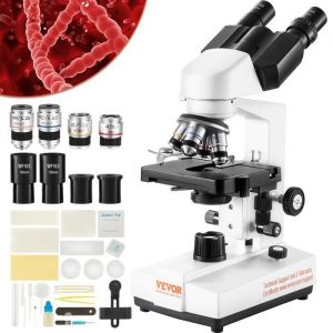 Microscope Binoculaire - VEVOR - Bioculaire Composé 40X-2500X avec Platine à 2 Étages Biologie