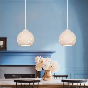 iDEGU 2pcs Suspension Luminaire Moderne Lustre Abat-jour en Céramique Design Planète Lampe de Plafond Style Nordique pour Enfants