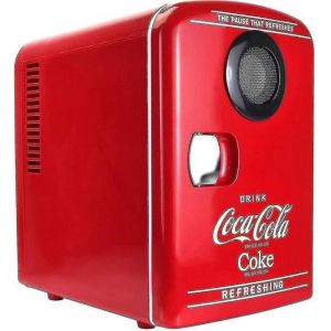 Coca-cola Mini r&eacute;frig&eacute;rateurr&eacute;chauffeur thermo&eacute;lectrique portable 12V avec Mini Frigo Portable avec Haut-Parleur Bluetooth