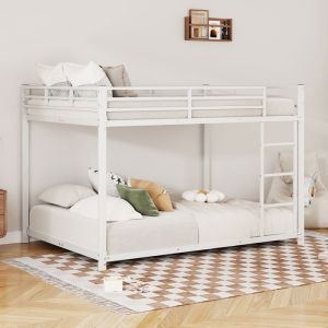 Structure de lit Nouveau Premium sense lit 140 * 200 lits superposés lit en fer lit superposé en fer de forme classique blanc