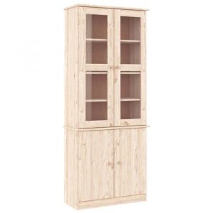 Enfilade/Bahut/Vitrine - Rustique - Vitrine en verre ALTA 77 x 35 x 1865 cm bois de pin massif @511493