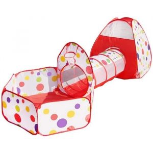 Tente Pop Up Tunnel des Enfants Maison de Jouet et Piscine -3 Pi&egrave;ces Indoor / Outdoor Boules Non Inclus