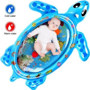 102*82CM Tapis deau Matelas sol gonflable jouet bébé éducatif en forme tortue BLEU