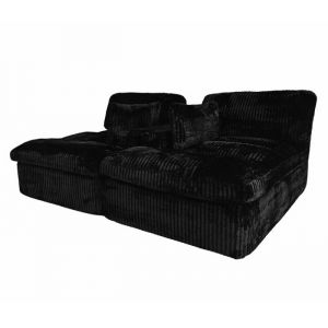 Canap&eacute; convertible 2-en-1 Canap&eacute;-lit 2 places Noir en tissu c&ocirc;tel&eacute; Sans montage convertible en fauteuil convertible en m&eacute;ridienne