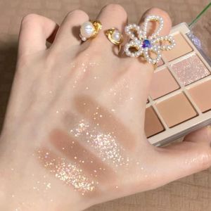 DIKALU Milk Tea Palette de fards &agrave; paupi&egrave;res 9 couleurs Nacr&eacute; Mat Transparent Acrylique Nude Color Series style--3