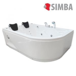 Baignoire balnéo massante angle haute bain tourbillon jacuzzi Havana 170x115 cm