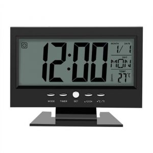 Horloge &eacute;lectrique R&eacute;veil LCD Digital Sound avec Calendrier Et Affichage de La Temp&eacute;rature(Noir)