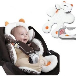 Bébé Enfant Soutien Coussin pour Landau Poussette Siège dAuto Reducteur Confort Siège Coussin Oreiller Amovible 55*50cm