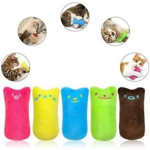 Jouets pour chat - MAVURA - Ensemble de 5 coussins &agrave; herbe &agrave; chat - Interactif - Color&eacute; - Tissu